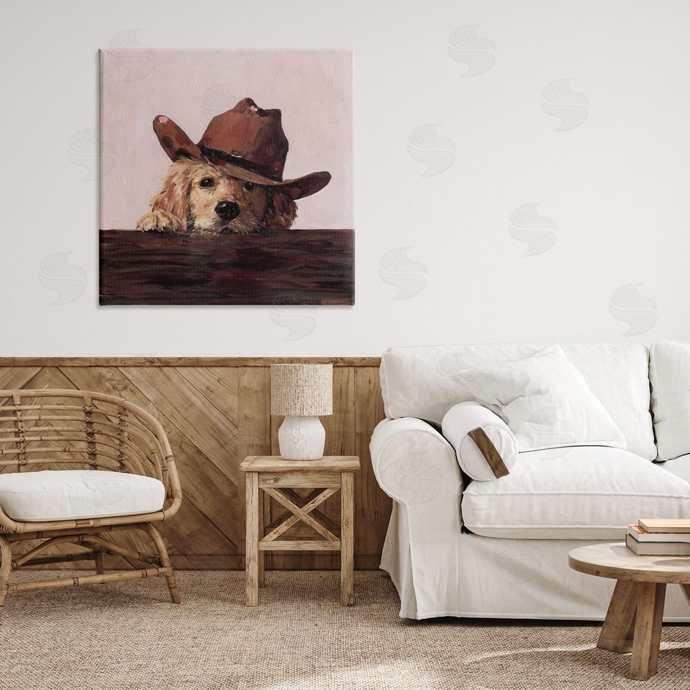 Studio Bautista Peeking Cowboy Dog Canvas Art on Wall