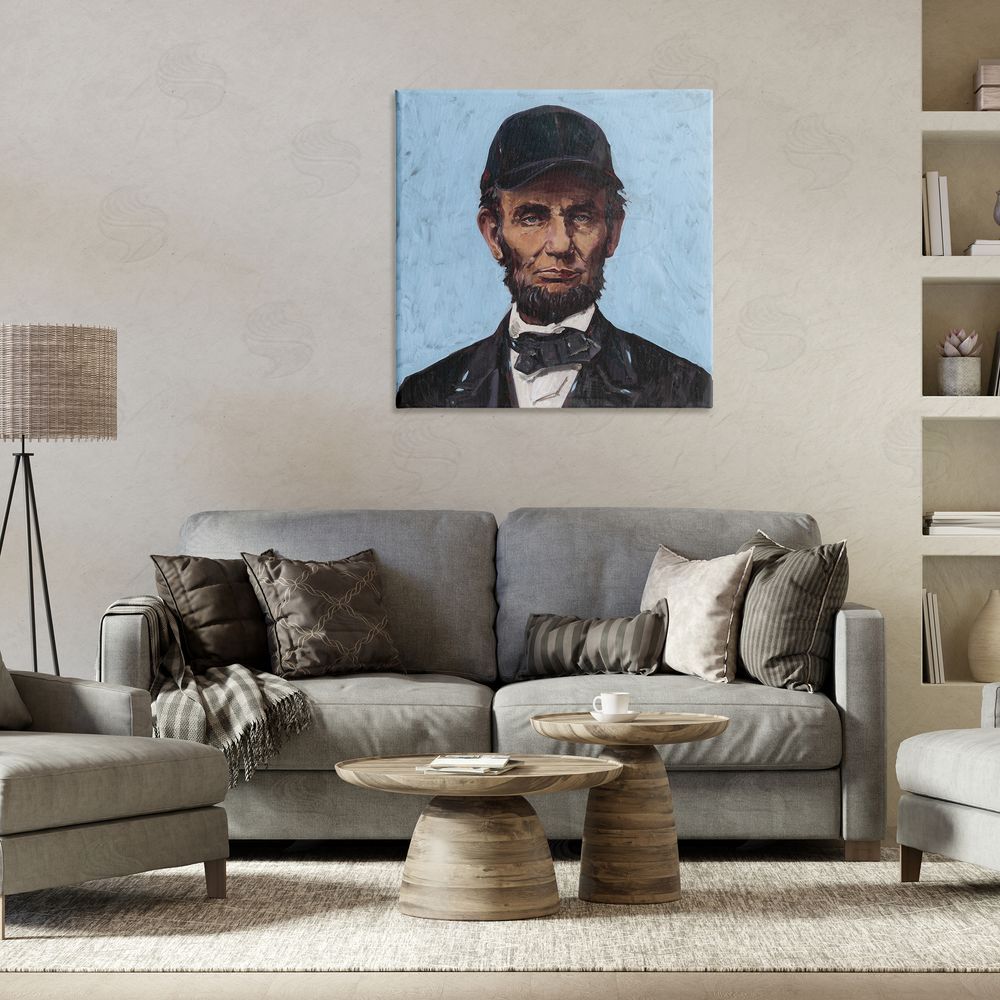 Studio Bautista Honest Abe with Baseball Cap Canvas Art on Wall