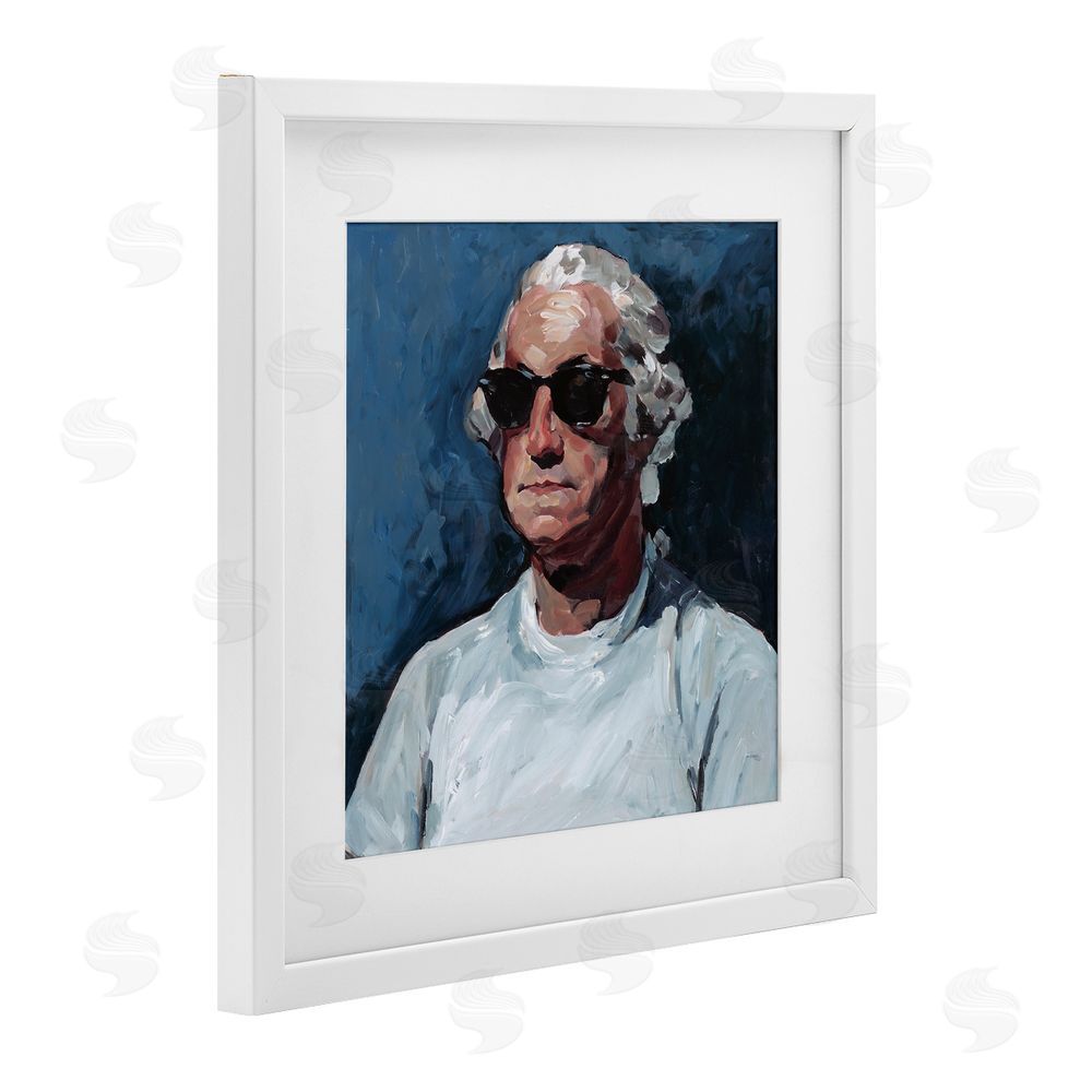 Studio Bautista Washington with Shades White Framed Print Under Glass with Mat Wall Art