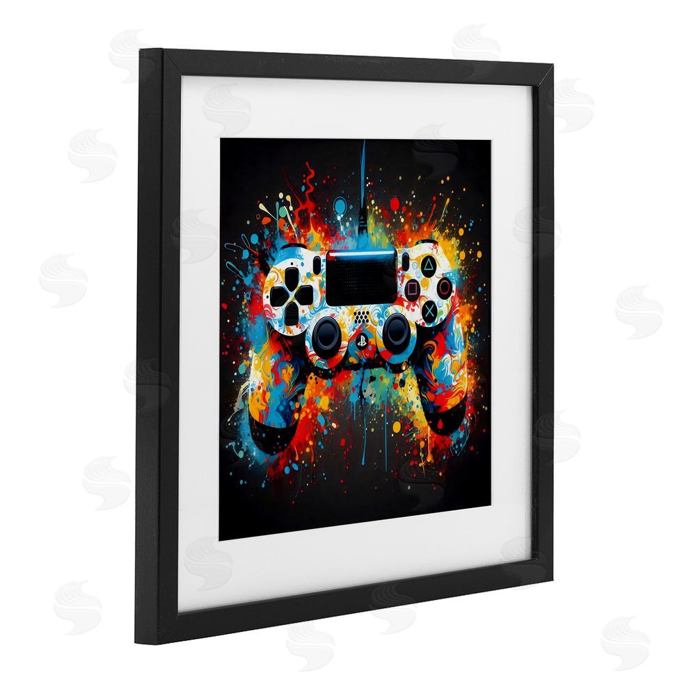 Creative Studio Colorful Controller Swirl Black Framed Print Under Glass Wall Art