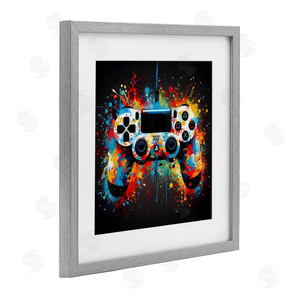Creative Studio Colorful Controller Swirl Gray Framed Print Under Glass Wall Art