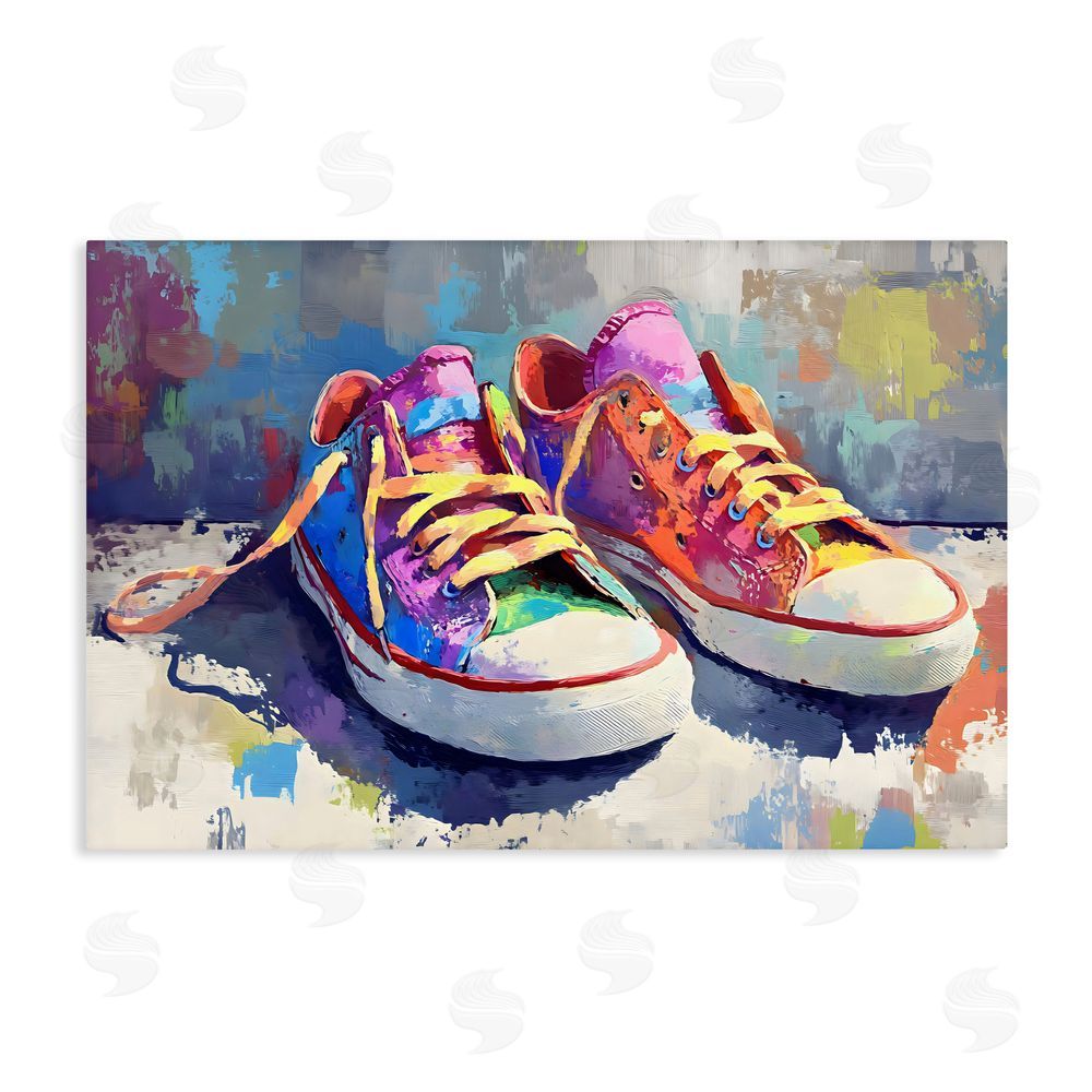 Creative Studio Colorful Low Top Sneakers Stretched Canvas Wall Art