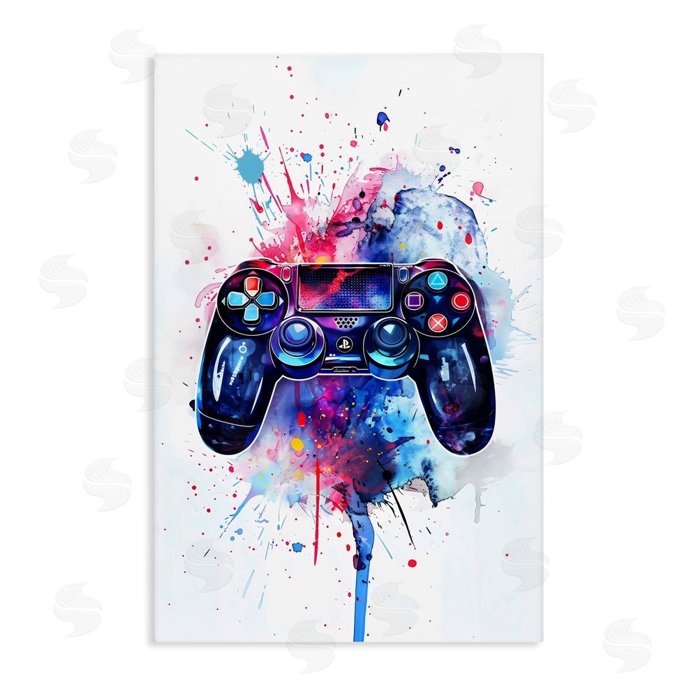 Creative Studio Burst of Color Controller Stretched Canvas Wall Art Print