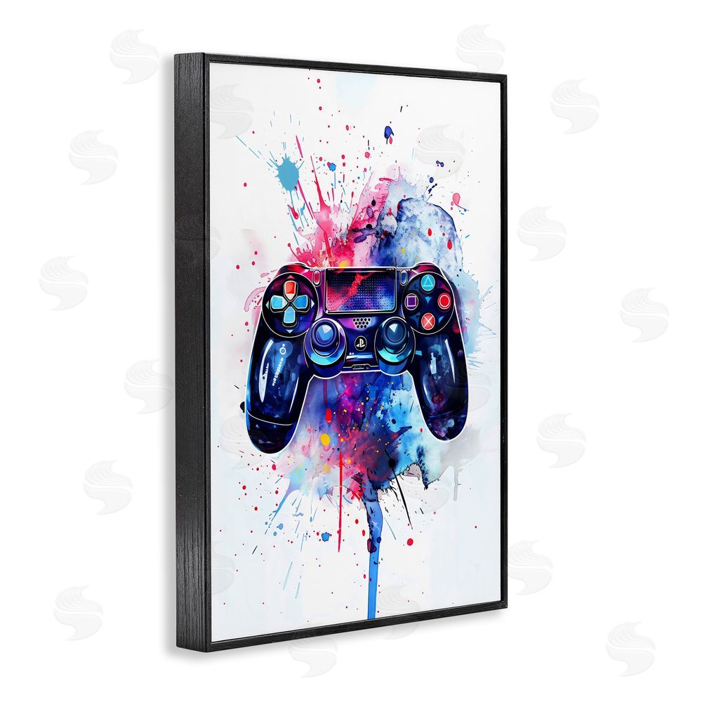 Creative Studio Burst of Color Controller Black Framed Giclee Wall Art Print