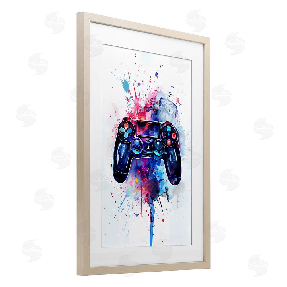 Creative Studio Burst of Color Controller Brown Framed Print Under Glass with Matting Wall Art