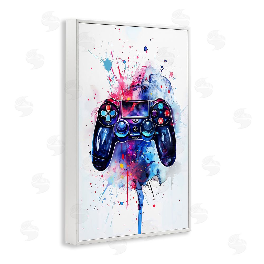 Creative Studio Burst of Color Controller White Framed Giclee Wall Art Print