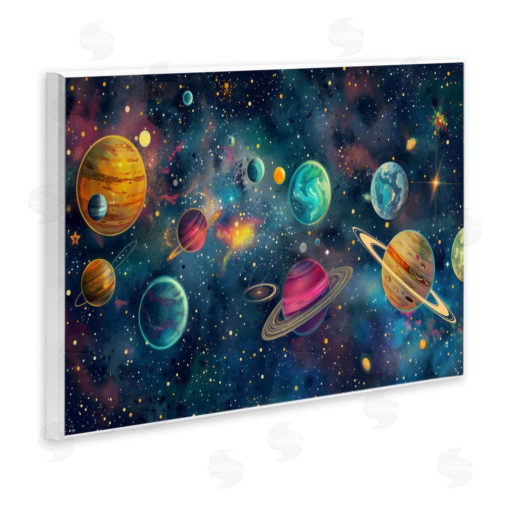 Creative Studio Celestial Planetary Parade Wall Plaque Art Print with White Foil Wrap
