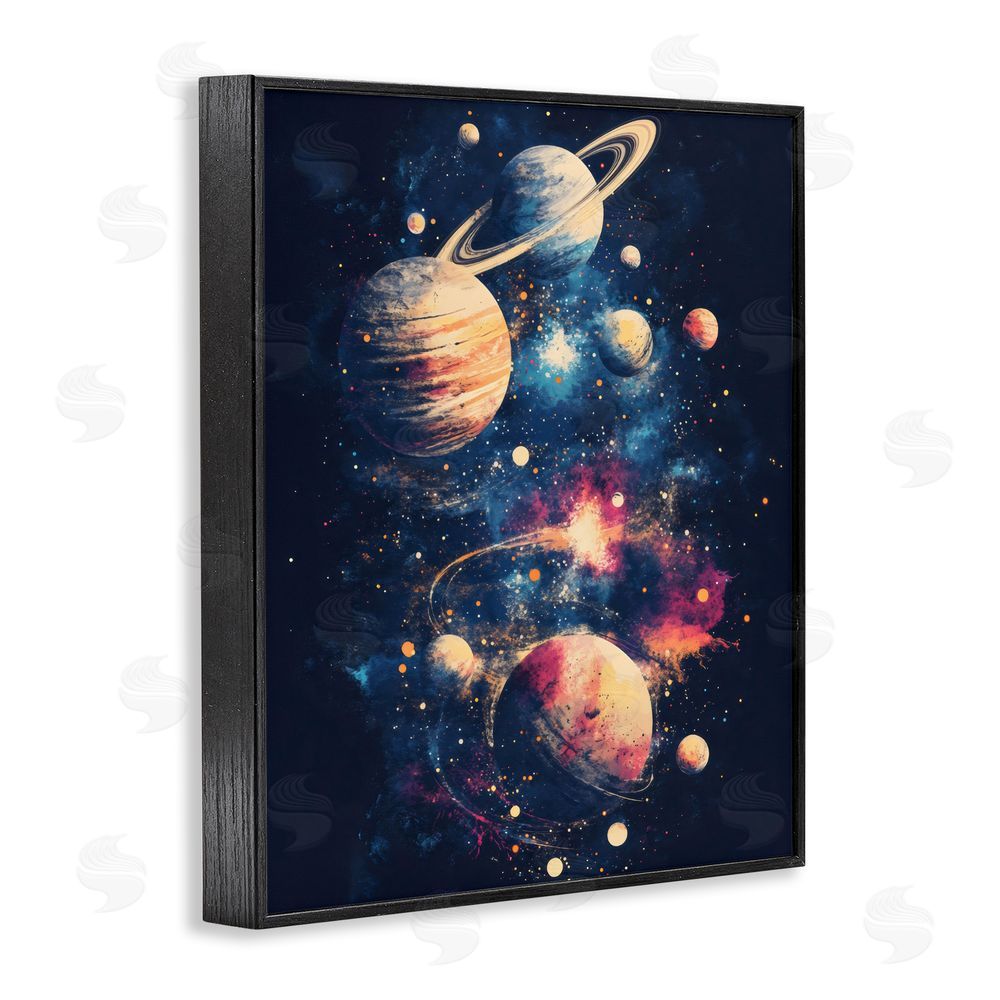 Creative Studio Cosmic Planet Curiosities Black Framed Giclee Wall Art Print