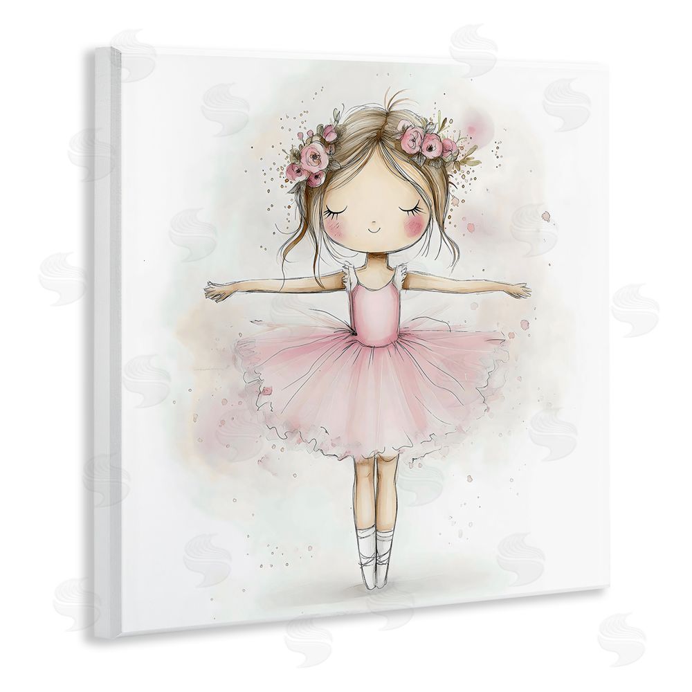 Creative Studio Flower Ballerina in Pink Tutu Wall Plaque Home Decor Art Print