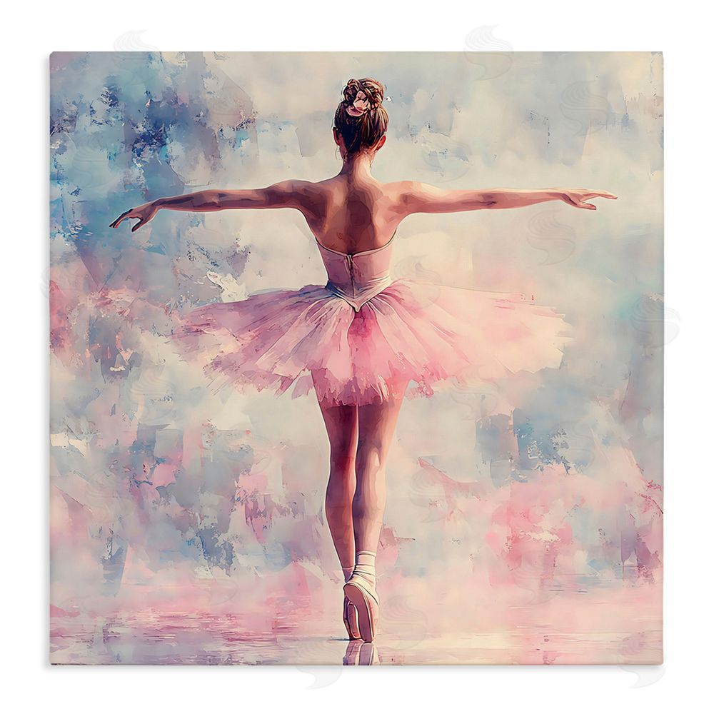 Creative Studio Elegant Ballet Dancer in Motion Stretched Canvas Wall Art