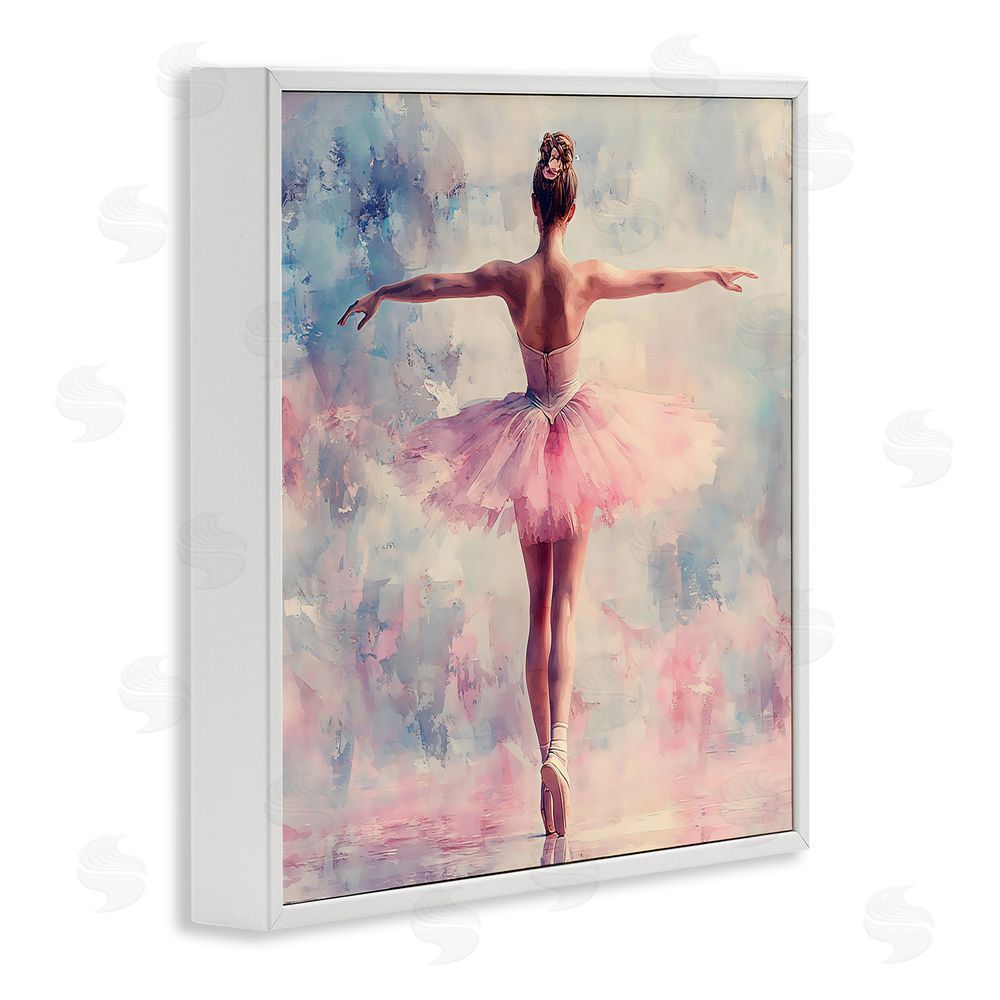 Creative Studio Elegant Ballet Dancer in Motion White Framed Giclee Wall Art