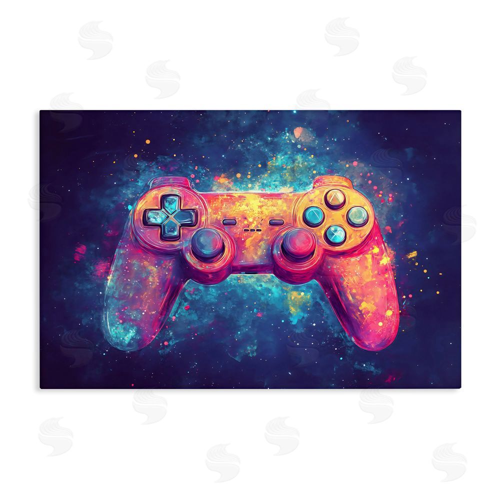 Creative Studio Futuristic Cosmic Game Controller Stretched Canvas Wall Art