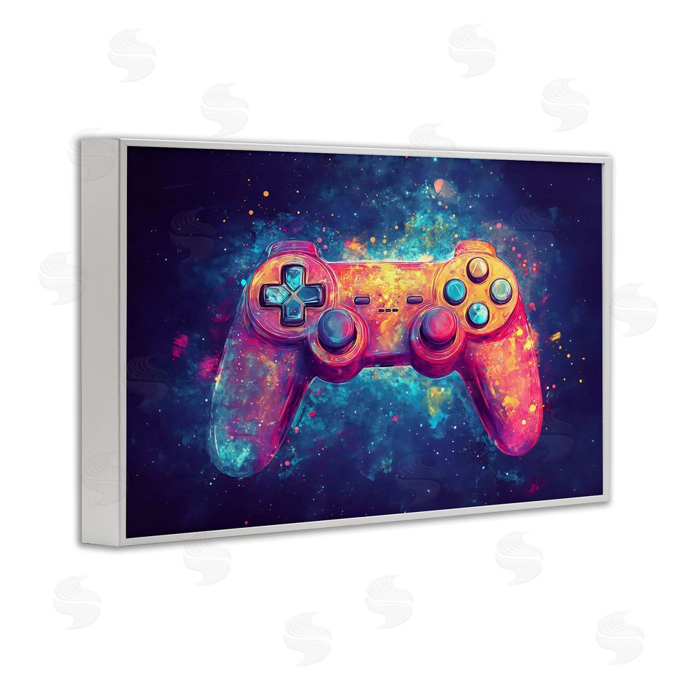 Creative Studio Futuristic Cosmic Game Controller White Framed Giclee Wall Art