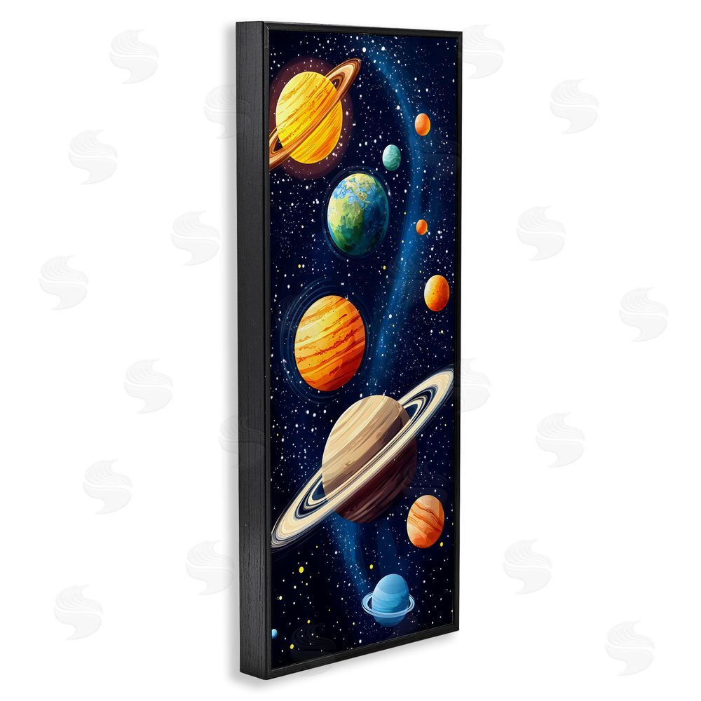 Creative Studio Galaxy Swirl Planetary Orbit Black Framed Giclee Wall Art