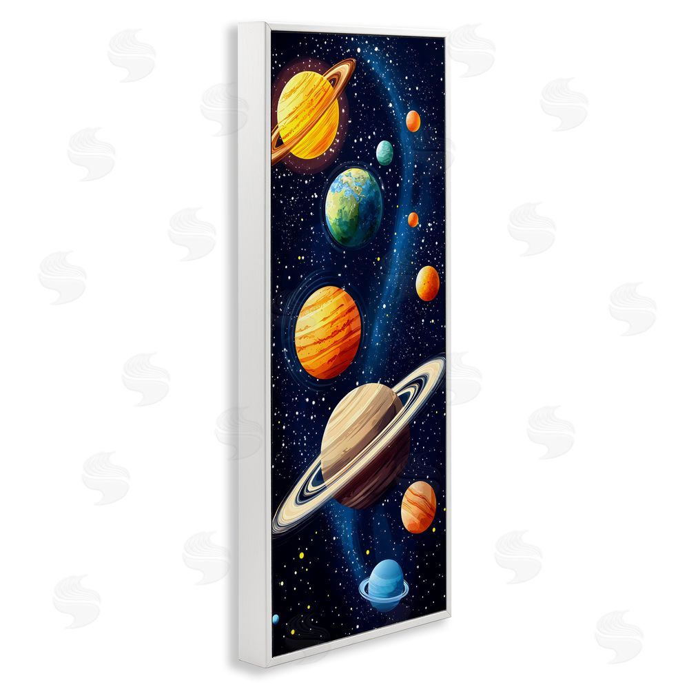 Creative Studio Galaxy Swirl Planetary Orbit White Framed Giclee Wall Art