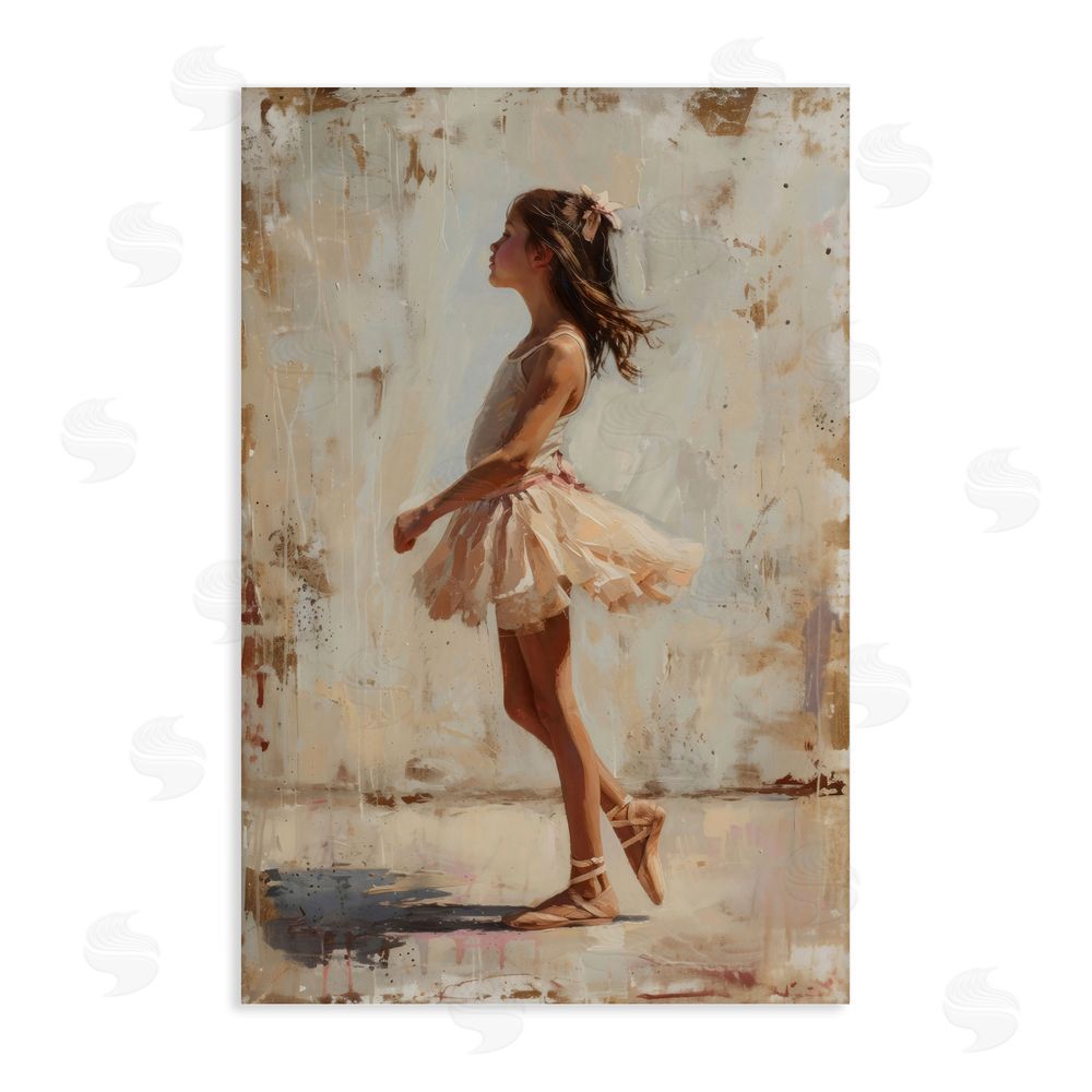 Creative Studio Ballerina in Soft Light Stretched Canvas Wall Art Print