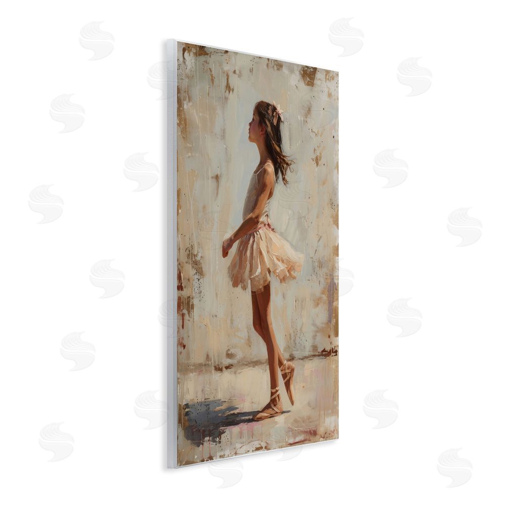 Creative Studio Ballerina in Soft Light Wall Plaque Art Print with White Foil Wrap