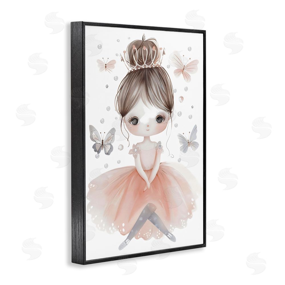 Creative Studio Sweet Butterfly Fairytale Princess Black Framed Giclee Wall Art Print