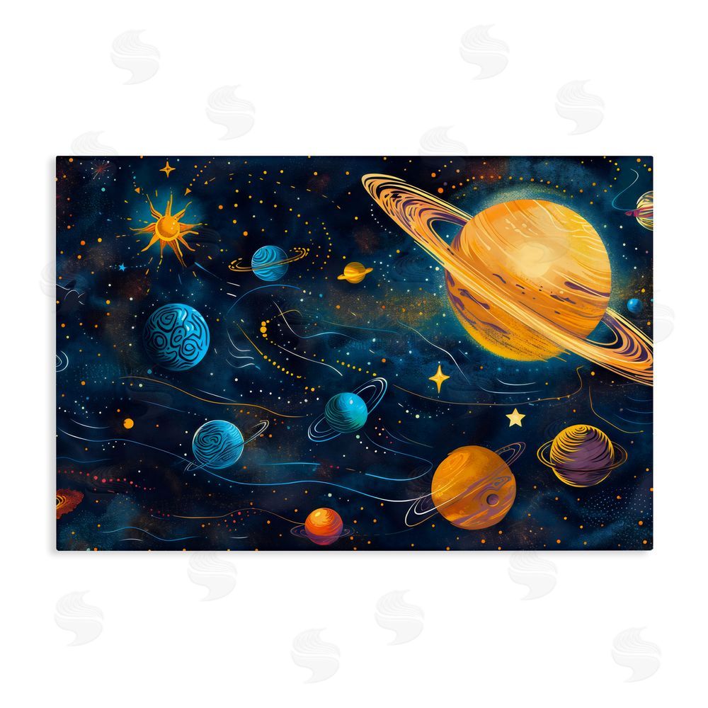 Creative Studio Two Suns Galaxy Scene Stretched Canvas Wall Art Print