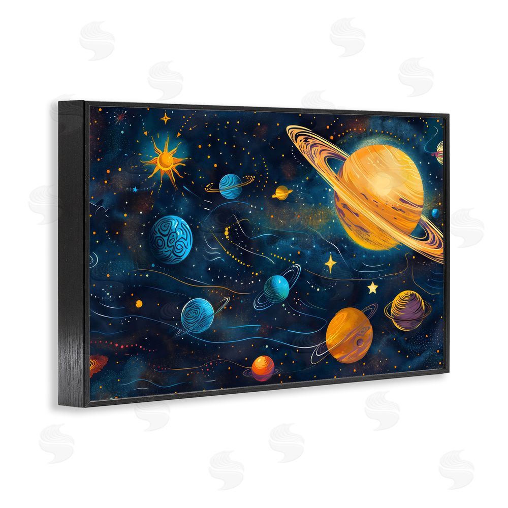 Creative Studio Two Suns Galaxy Scene Black Framed Giclee Wall Art Print