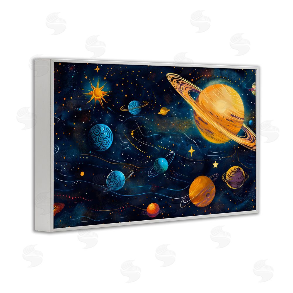 Creative Studio Two Suns Galaxy Scene White Framed Giclee Wall Art Print