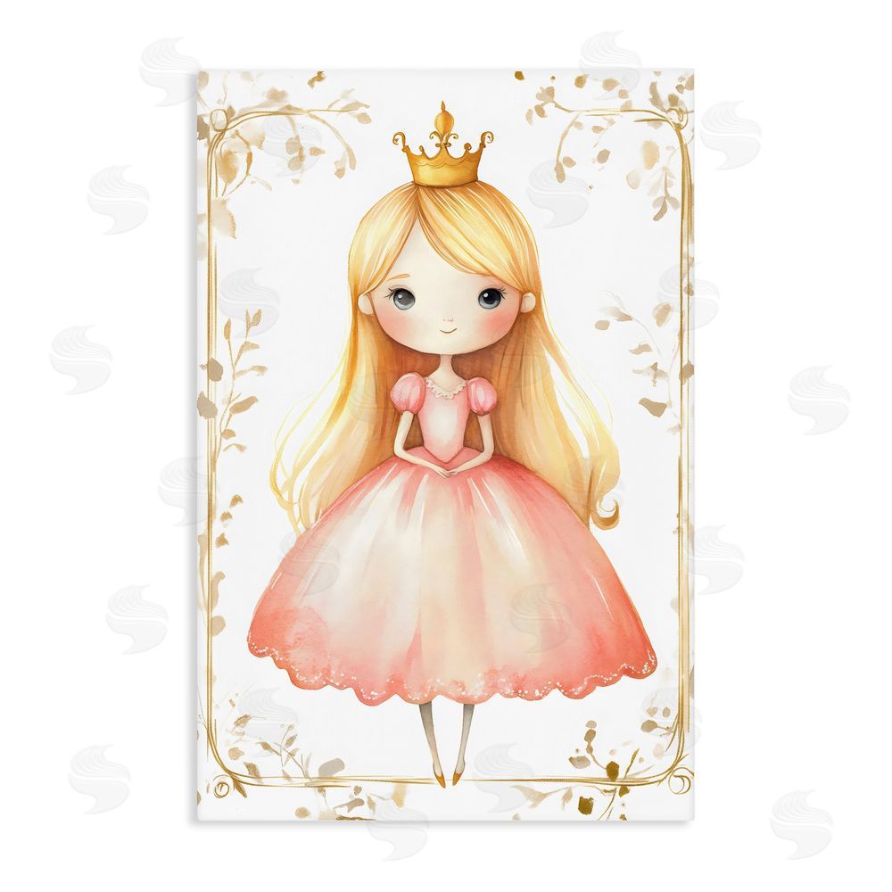 Creative Studio Golden Crown Fairytale Princess Stretched Canvas Wall Art