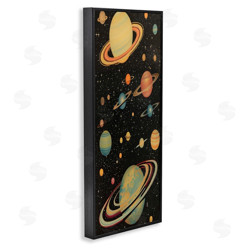 Creative Studio Astronomy Ringed Planet Constellation Black Framed Giclee Wall Art Print