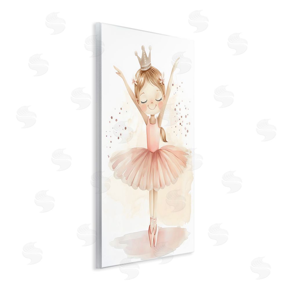 Creative Studio Crowned Ballerina with Flowers Wall Plaque with Fixed Lithograph Print