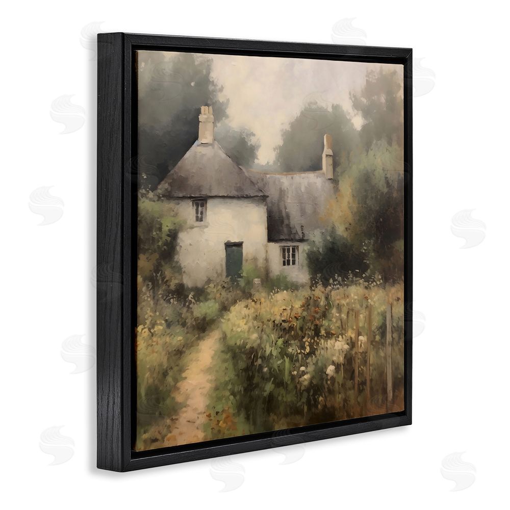 Creative Studio Cottage Comfort in Summer Garden Black Floating Frame Canvas Wall Art Print