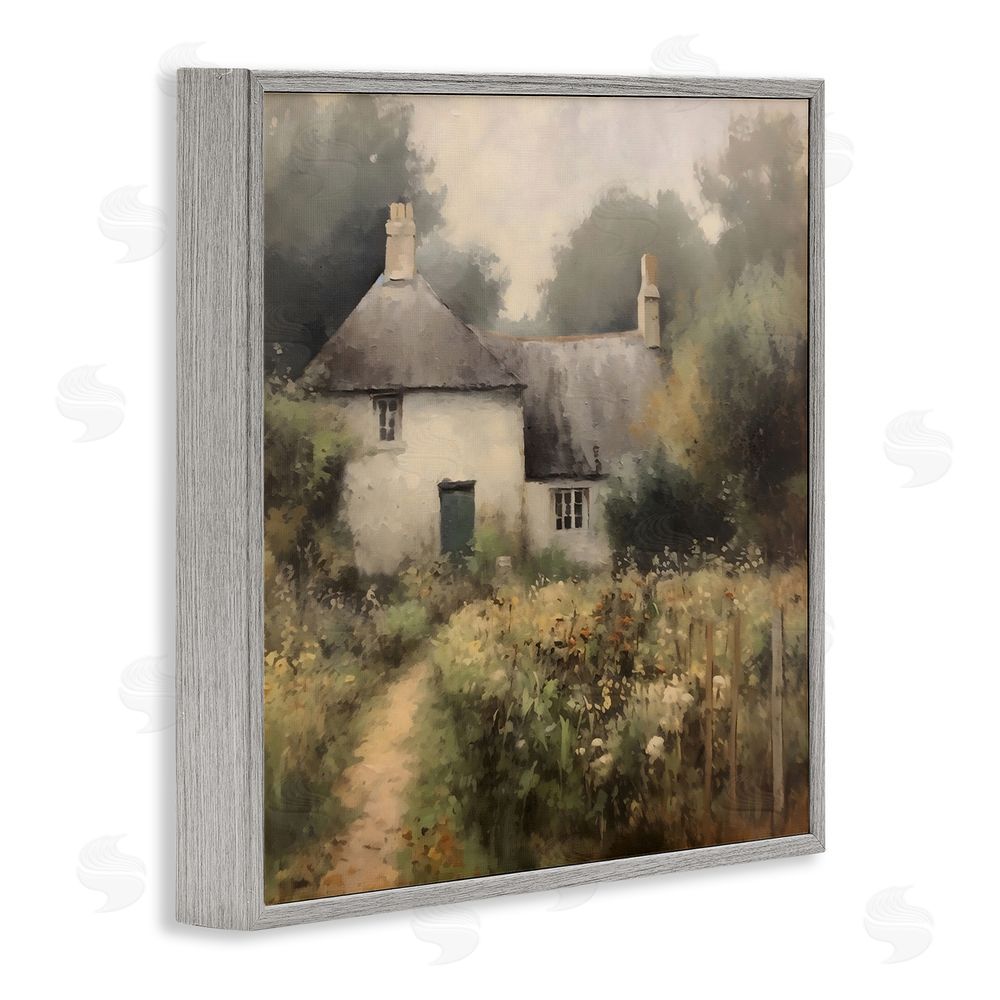 Creative Studio Cottage Comfort in Summer Garden Gray Framed Giclee Wall Art Print