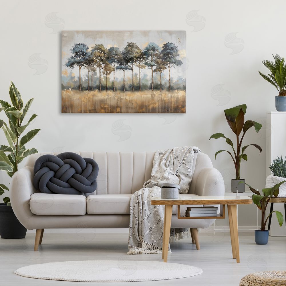 Creative Studio Green & Blue Forest Grove Stretched Canvas Wall Art in Room