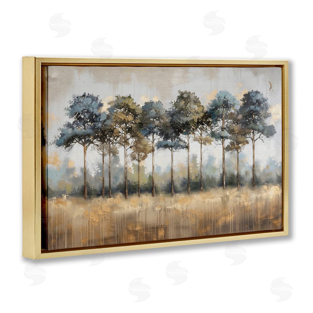 Creative Studio Green & Blue Forest Grove Gold Floating Framed Canvas Wall Art