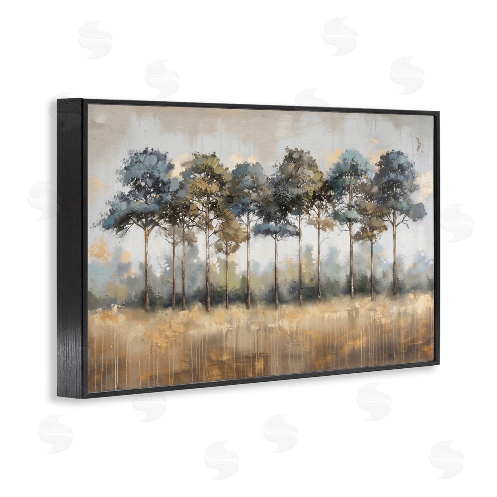Creative Studio Green & Blue Forest Grove Black Framed Giclee Wall Art