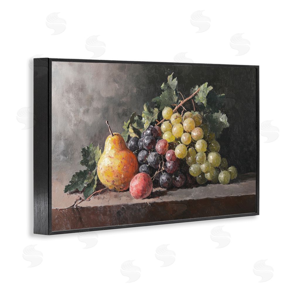 Petal Prints Design Bountiful Fruit Classic Still Life Black Framed Giclee Wall Art Print