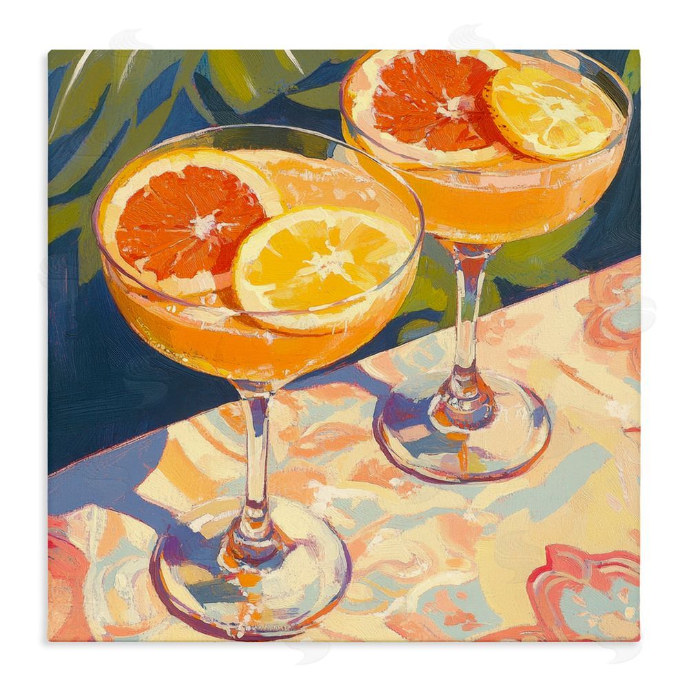 Petal Prints Design Fruity Summer Cocktails Stretched Canvas Wall Art