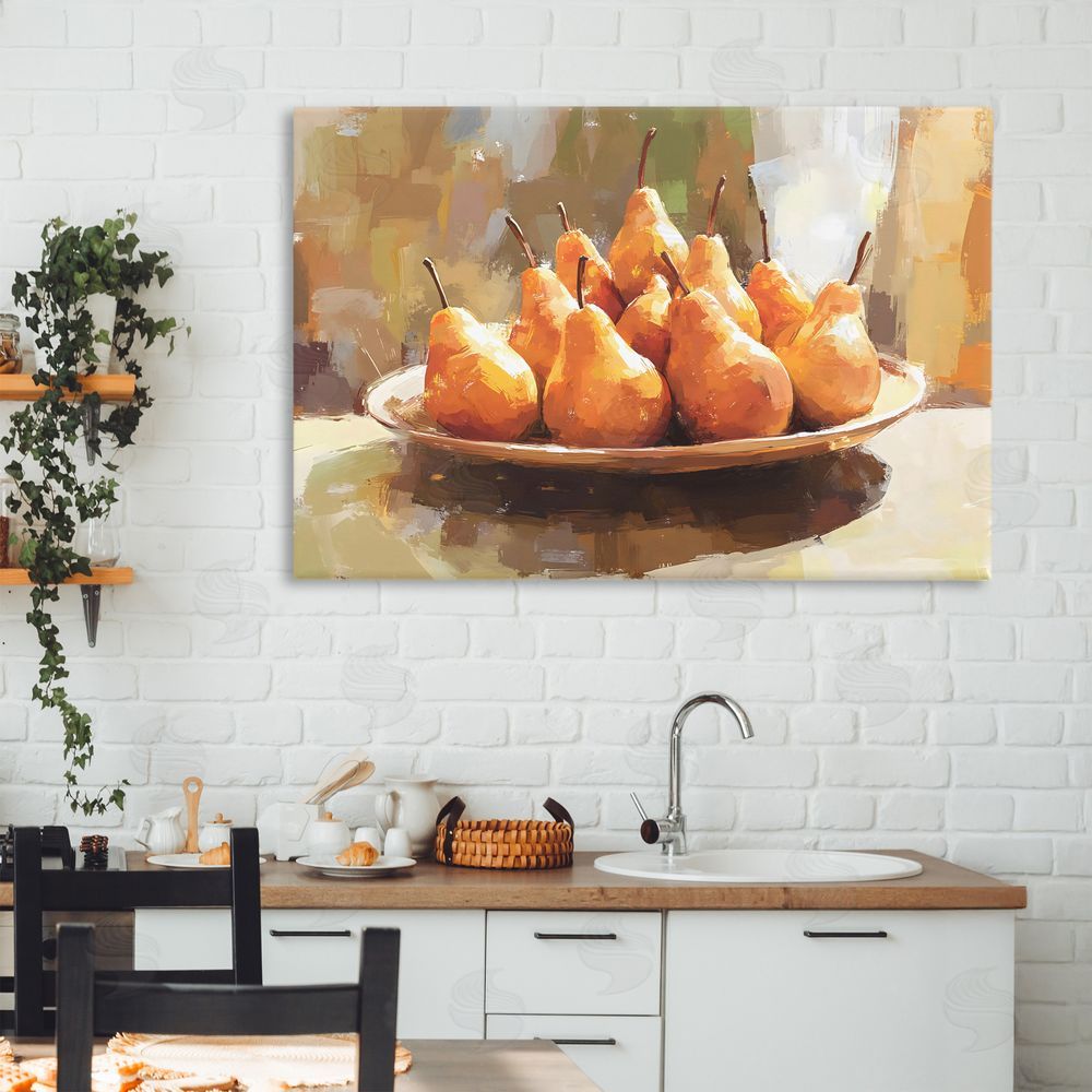 Creative Studio Pear Arrangement Table Canvas Art on Wall