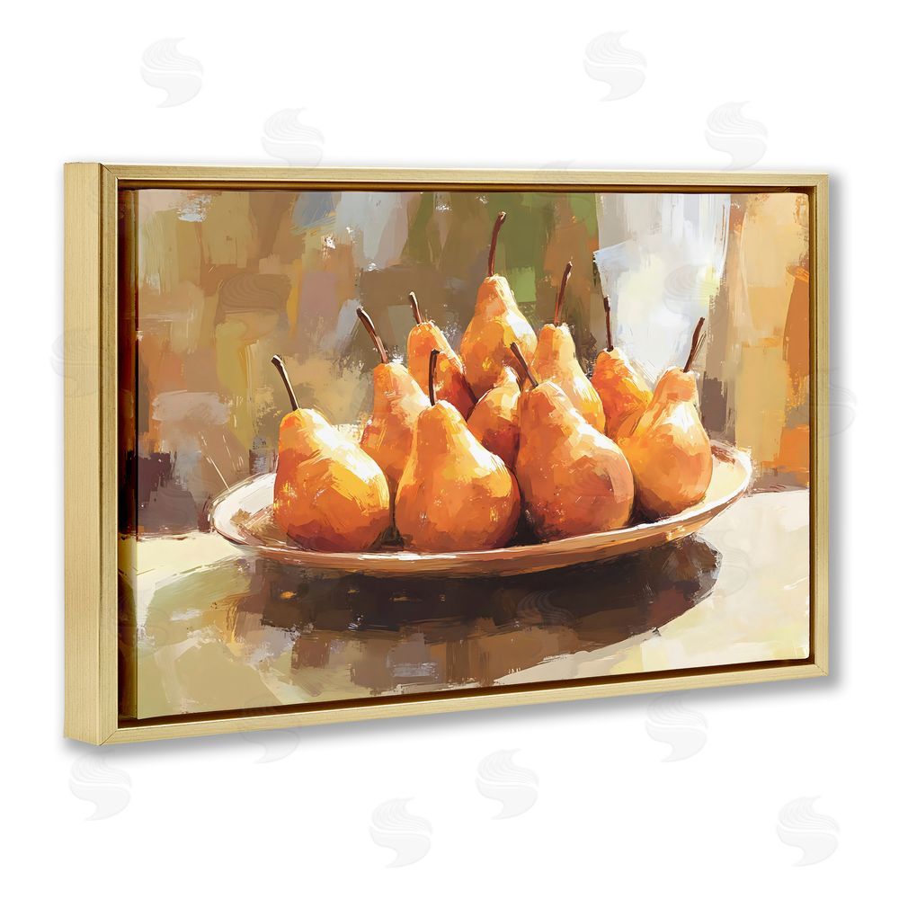 Creative Studio Pear Arrangement Table Gold Floating Frame Canvas Wall Art Print