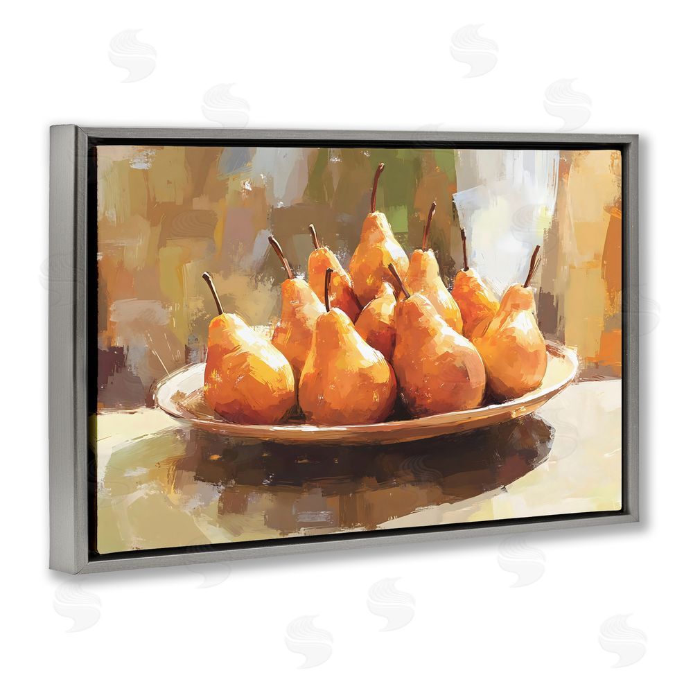 Creative Studio Pear Arrangement Table Gray Floating Frame Canvas Wall Art Print