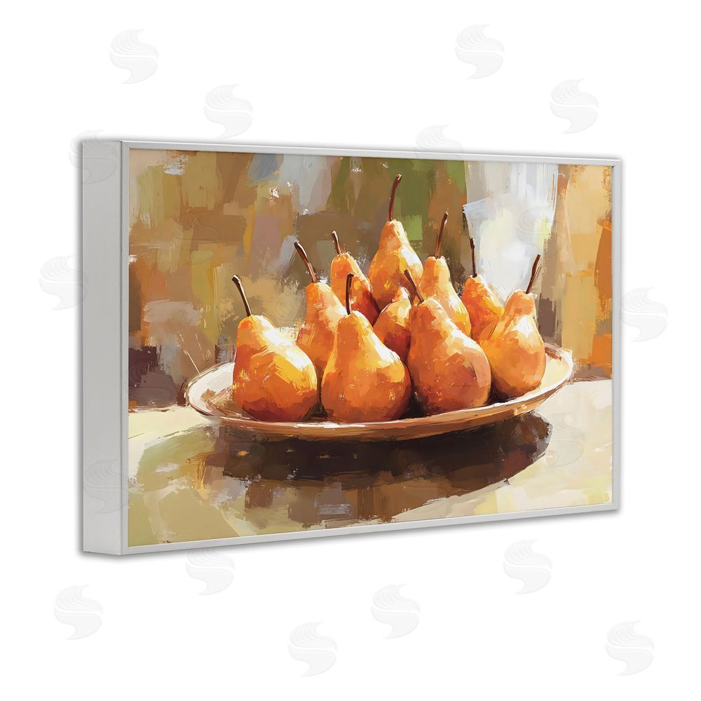 Creative Studio Pear Arrangement Table White Framed Giclee Wall Art Print