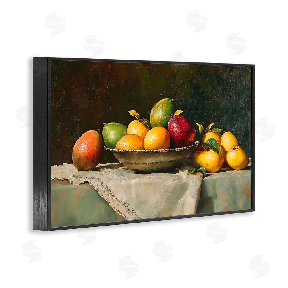 Creative Studio Fancy Table Fruit Arrangement Black Framed Giclee Wall Art