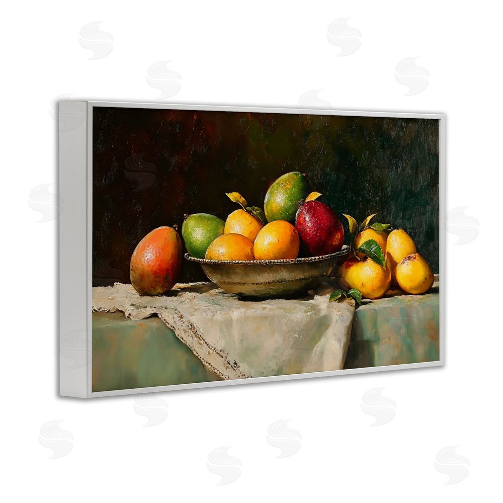 Creative Studio Fancy Table Fruit Arrangement White Framed Giclee Wall Art
