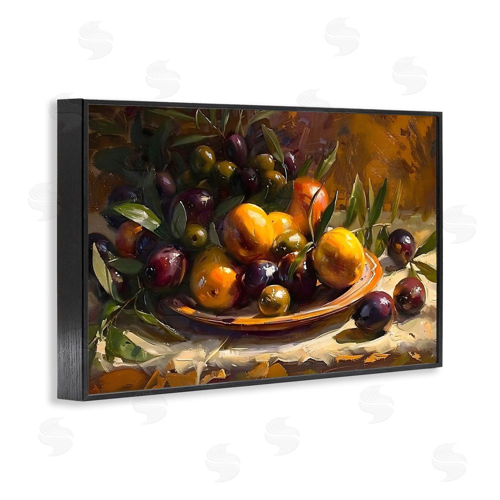 Creative Studio Array of Olives & Citrus Black Framed Giclee Wall Art Print