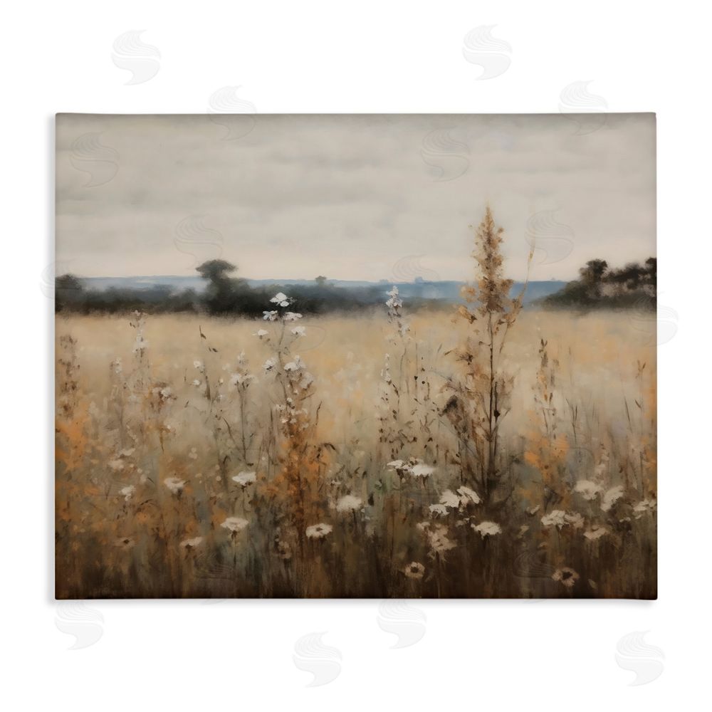 Creative Studio Country Wildflowers in Misty Meadow Stretched Canvas Wall Art