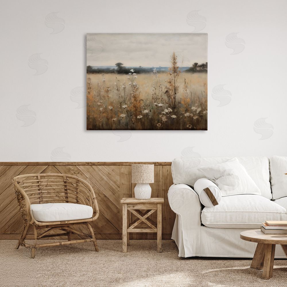 Creative Studio Country Wildflowers in Misty Meadow Stretched Canvas Wall Art in Room