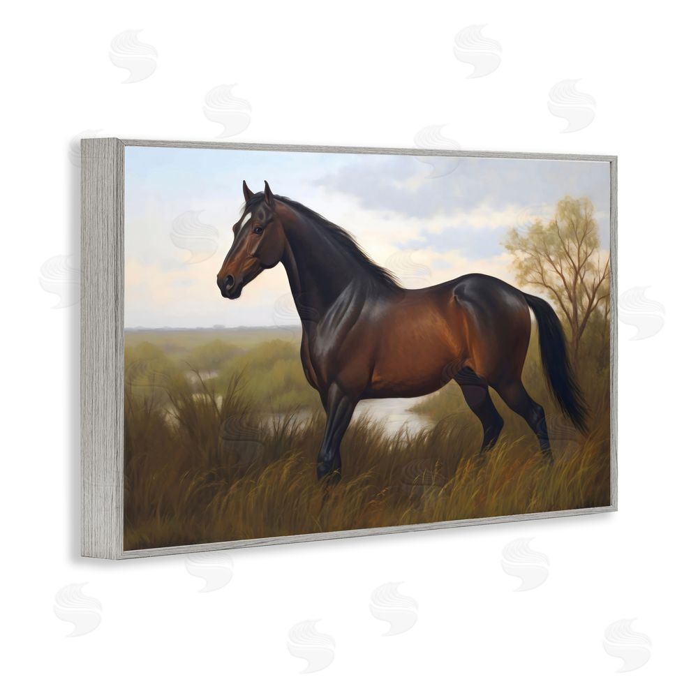 Creative Studio Stallion in Marshland Gray Framed Giclee Wall Art Print