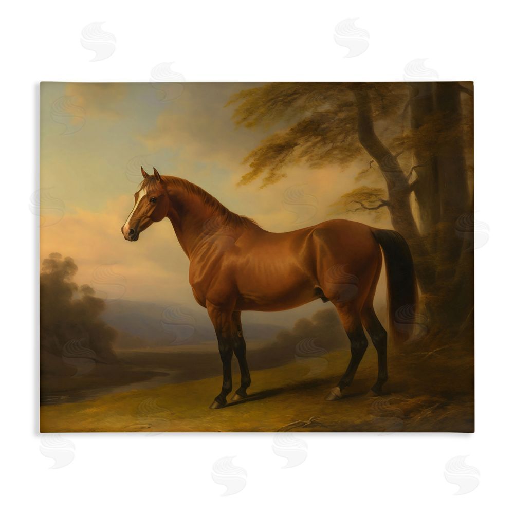 Creative Studio Vintage Chestnut Horse Stretched Canvas Wall Art Print