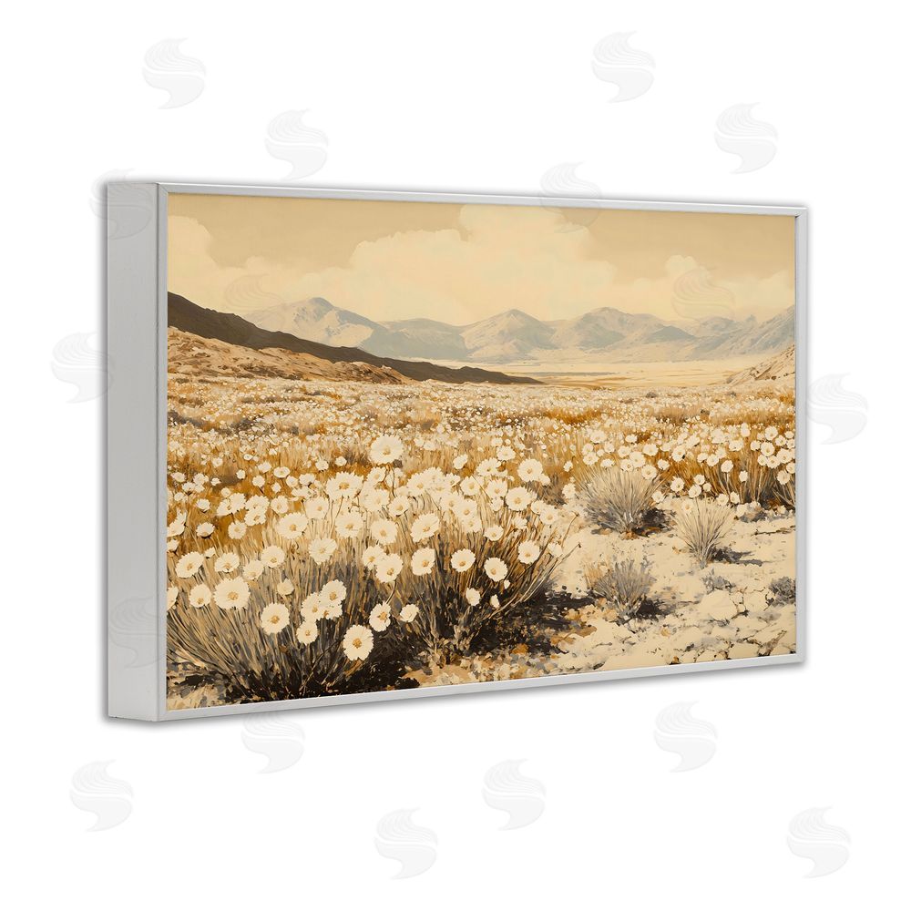 Franklyn Gregory Desert Wildflowers in Golden Valley White Framed Giclee Wall Art Print