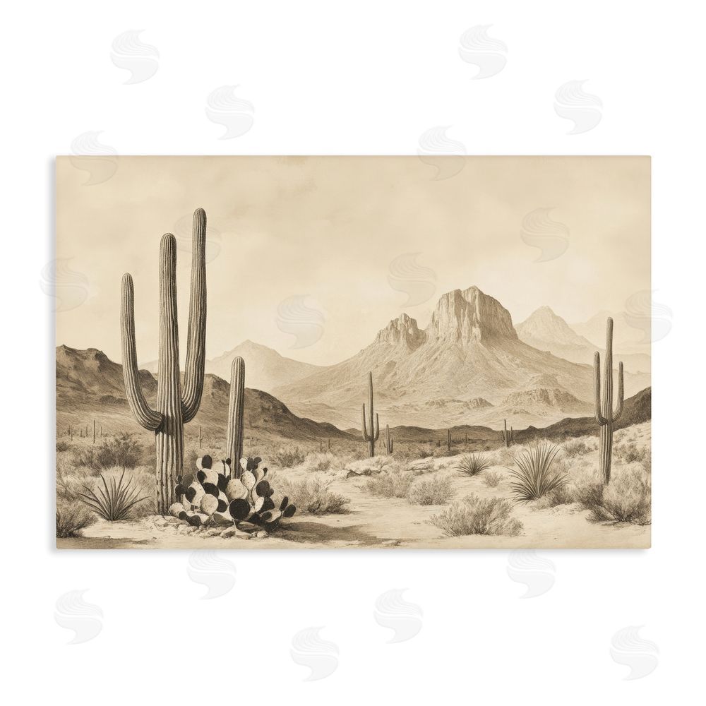 Petal Prints Design Arizona Desert Vista Stretched Canvas Wall Art Print