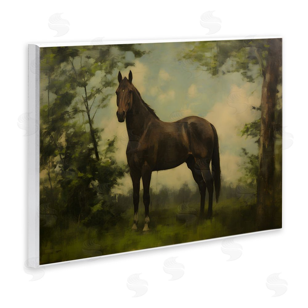 Petal Prints Design Forest Horse Portrait Wall Plaque Home Decor Art Print