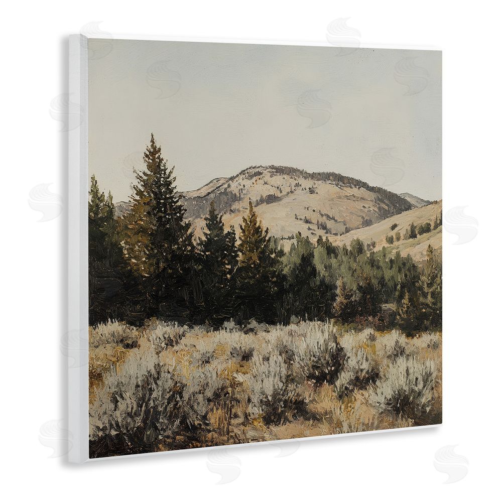 Petal Prints Design Cedar Mountain View Wall Plaque Art Print with White Foil Wrap